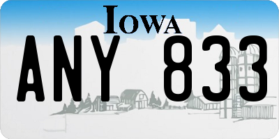 IA license plate ANY833
