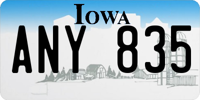 IA license plate ANY835
