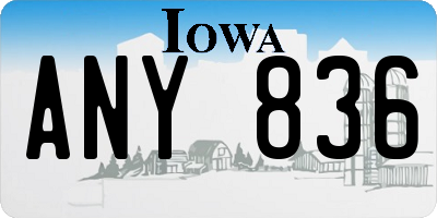 IA license plate ANY836