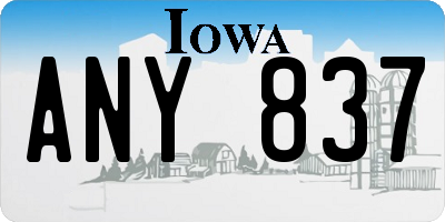 IA license plate ANY837