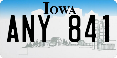 IA license plate ANY841