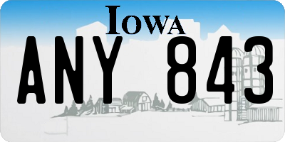 IA license plate ANY843