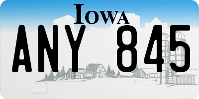 IA license plate ANY845
