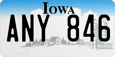 IA license plate ANY846