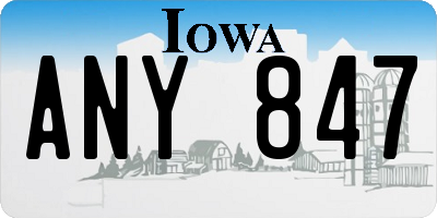 IA license plate ANY847
