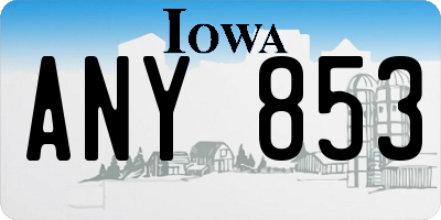 IA license plate ANY853