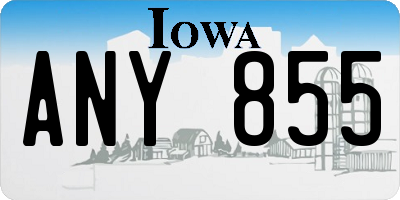 IA license plate ANY855