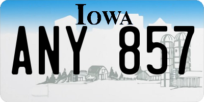 IA license plate ANY857