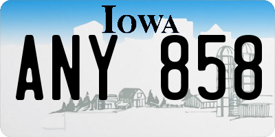 IA license plate ANY858