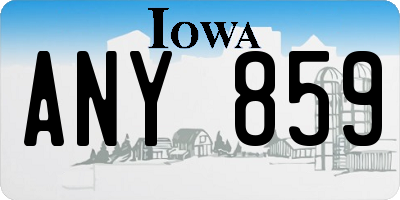 IA license plate ANY859