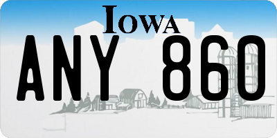 IA license plate ANY860