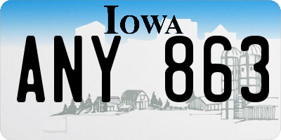 IA license plate ANY863