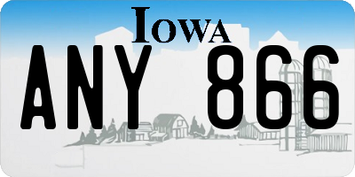 IA license plate ANY866