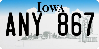IA license plate ANY867