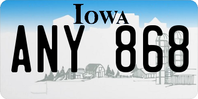 IA license plate ANY868
