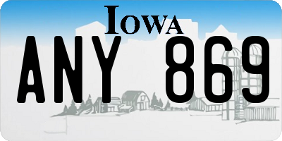 IA license plate ANY869