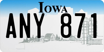 IA license plate ANY871