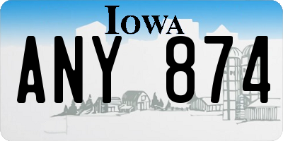 IA license plate ANY874