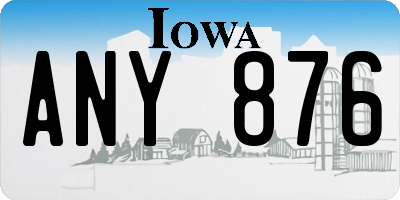 IA license plate ANY876