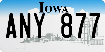 IA license plate ANY877