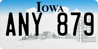 IA license plate ANY879