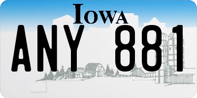 IA license plate ANY881