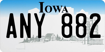 IA license plate ANY882