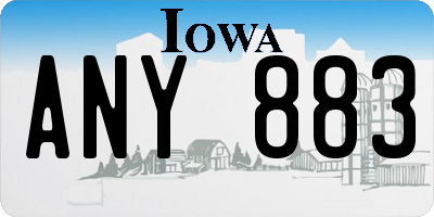 IA license plate ANY883