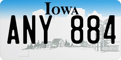 IA license plate ANY884