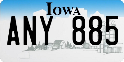 IA license plate ANY885