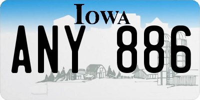 IA license plate ANY886
