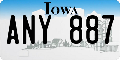 IA license plate ANY887