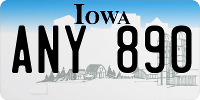 IA license plate ANY890