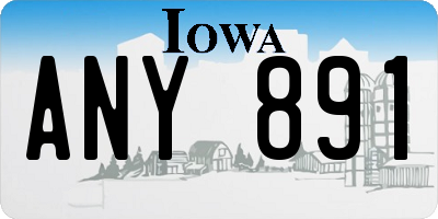 IA license plate ANY891