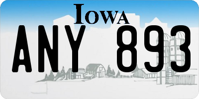 IA license plate ANY893