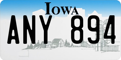 IA license plate ANY894