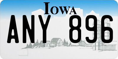 IA license plate ANY896