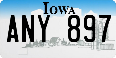 IA license plate ANY897