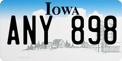 IA license plate ANY898
