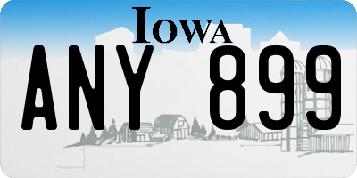 IA license plate ANY899