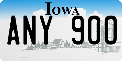 IA license plate ANY900