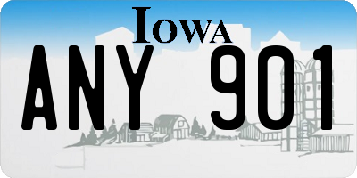 IA license plate ANY901