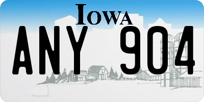IA license plate ANY904