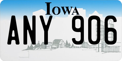 IA license plate ANY906