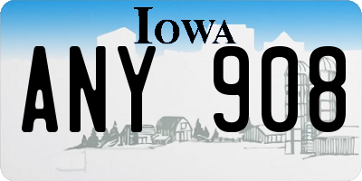 IA license plate ANY908