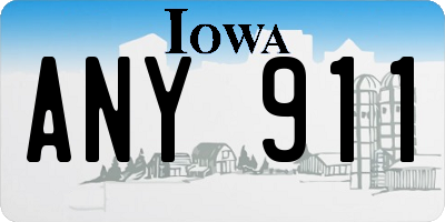 IA license plate ANY911