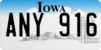 IA license plate ANY916
