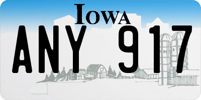 IA license plate ANY917