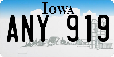 IA license plate ANY919