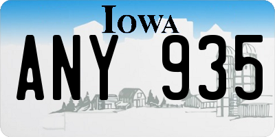 IA license plate ANY935